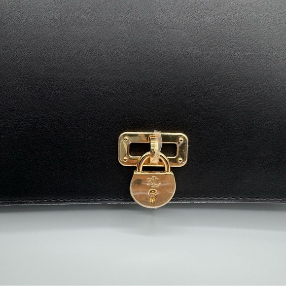 Lauren Ralph Lauren Black Shoulder Bag with Gold Accent | New with Tags - Picture 11 of 13